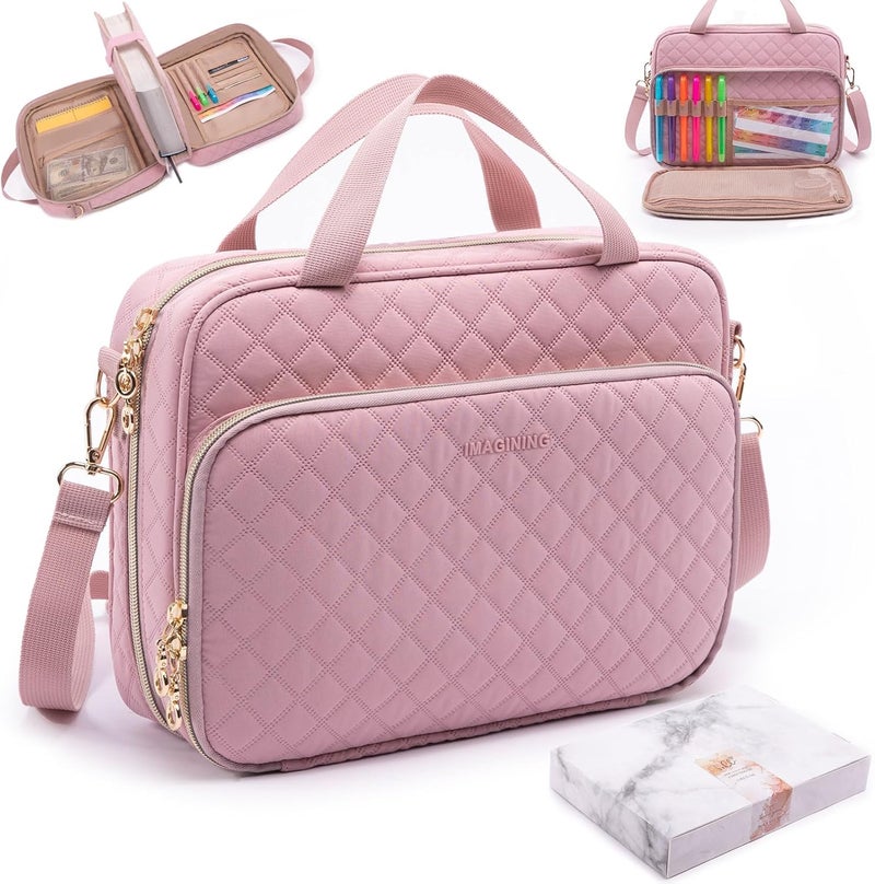 IMAGINING Large Bible Case with Bible Cover for Women - Bible Carrying Case with Shoulder Strap - Bible Bag Packed in Gift Box - Bible Carrier with Pockets for Bible Study Suppliers - Bible Gift Girls - Image 1